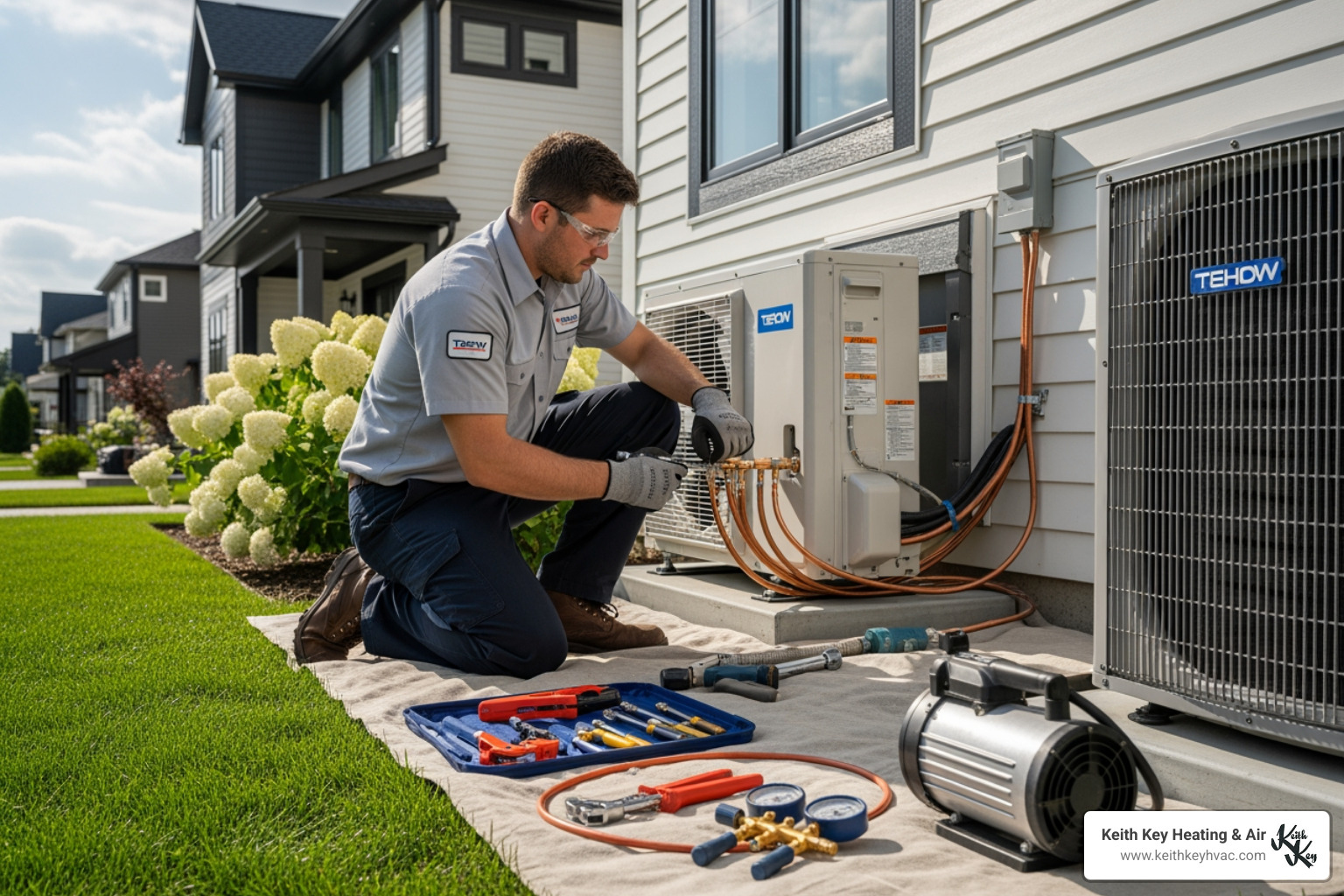 technician professionally installing heat pump - heat pump efficiency improvements franklin county technician professionally installing heat pump - heat pump efficiency improvements franklin county