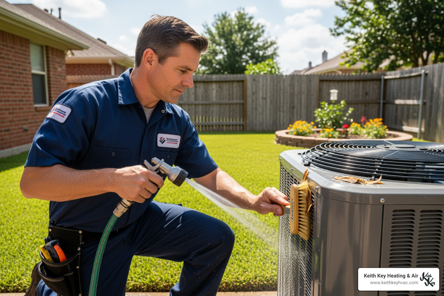 technician cleaning an outdoor condenser unit - ac maintenance plan woodville fl technician cleaning an outdoor condenser unit - ac maintenance plan woodville fl