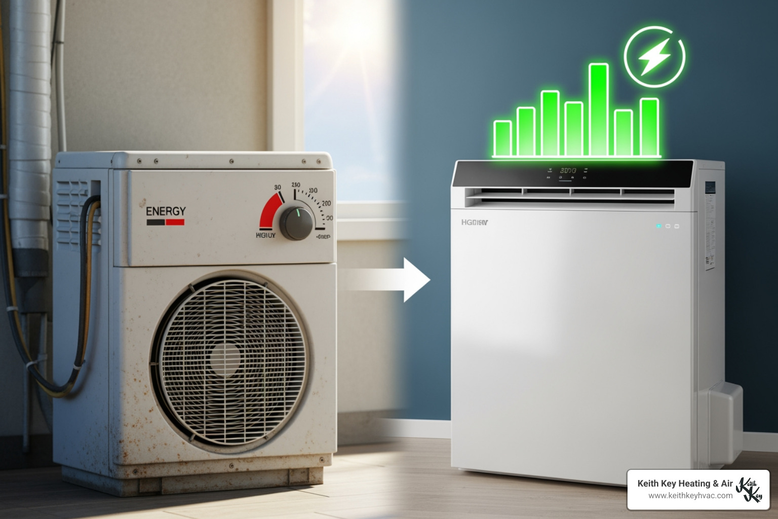 chart showing SEER ratings from old (8-10) to modern (14-15) to high-efficiency (20+) - high seer ac tallahassee fl chart showing SEER ratings from old (8-10) to modern (14-15) to high-efficiency (20+) - high seer ac tallahassee fl