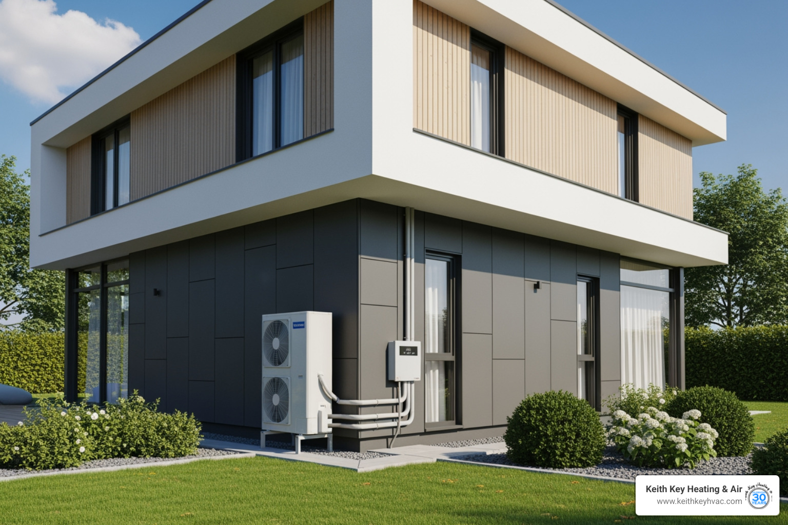 infographic showing the heat pump cycle with arrows indicating heat transfer from outdoor air through refrigerant to indoor air in heating mode, and the reverse process in cooling mode, with labels for key components like compressor, evaporator, and condenser - direct air heat pump