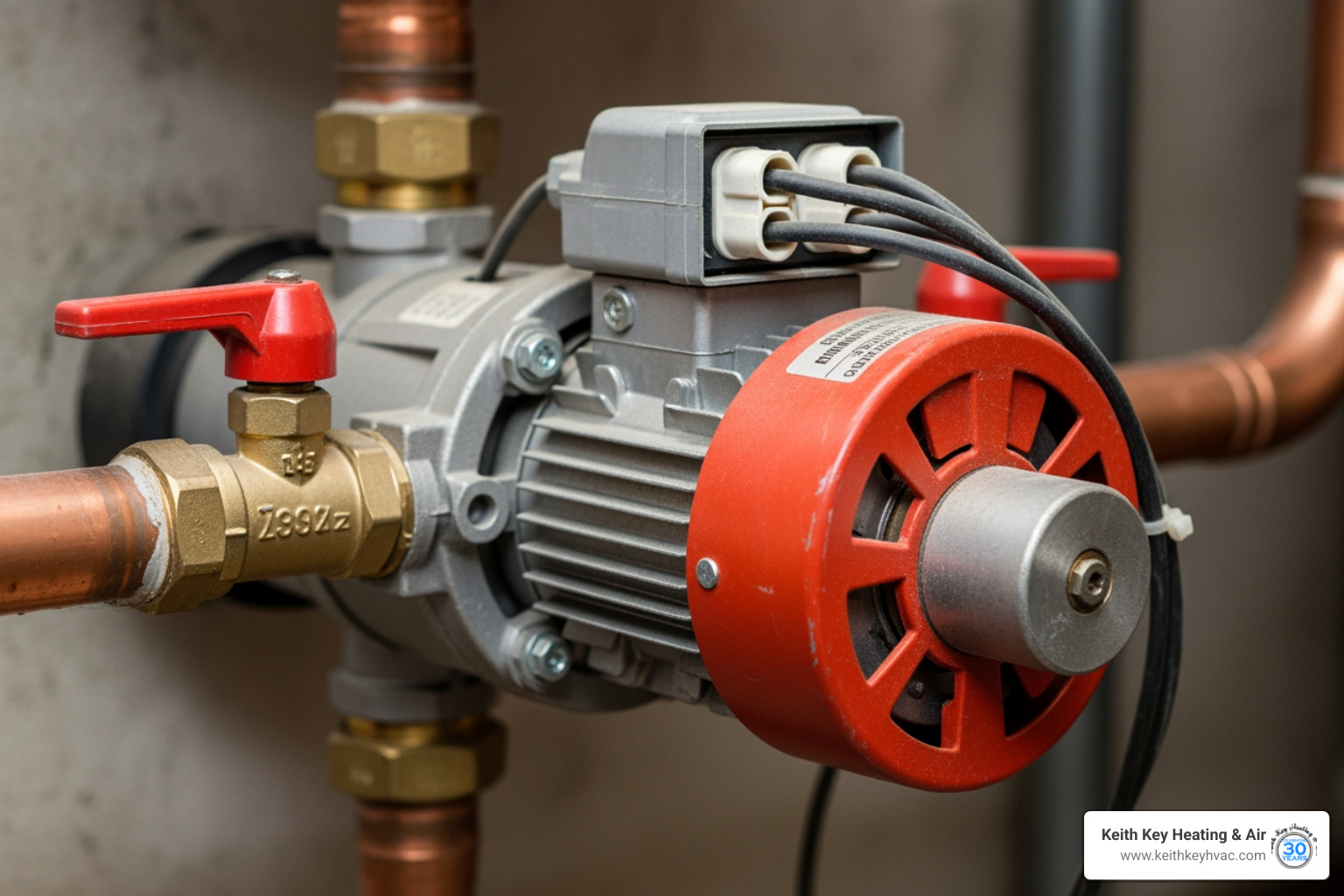 Infographic showing the central heating pump's role in circulating hot water from the boiler through radiators and back, with labels for key components including the pump location, water flow direction, radiators, boiler, and return pipes - central heating pump not working