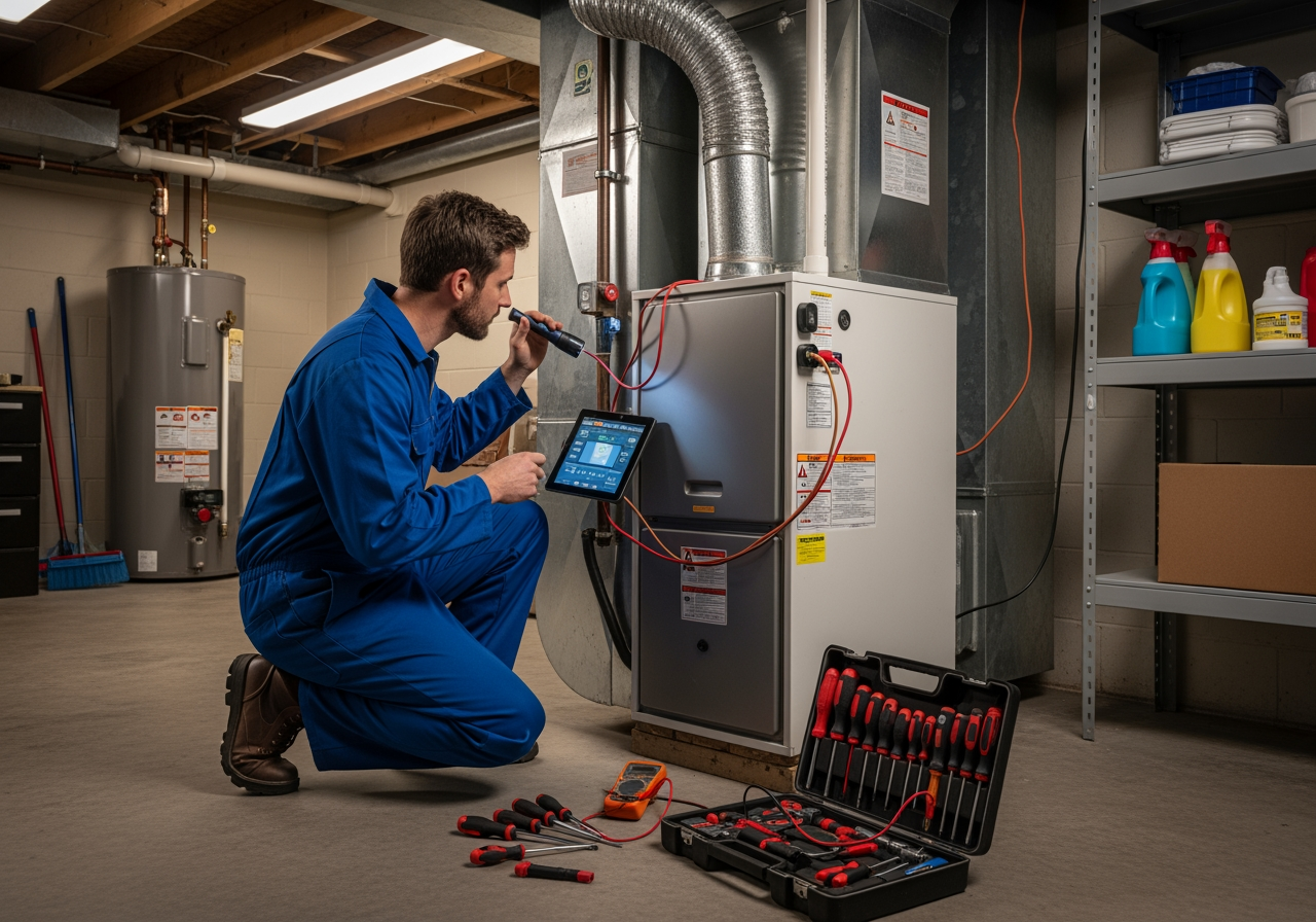 infographic explaining how regular furnace service saves money on utility bills and prevents costly repairs - furnace service