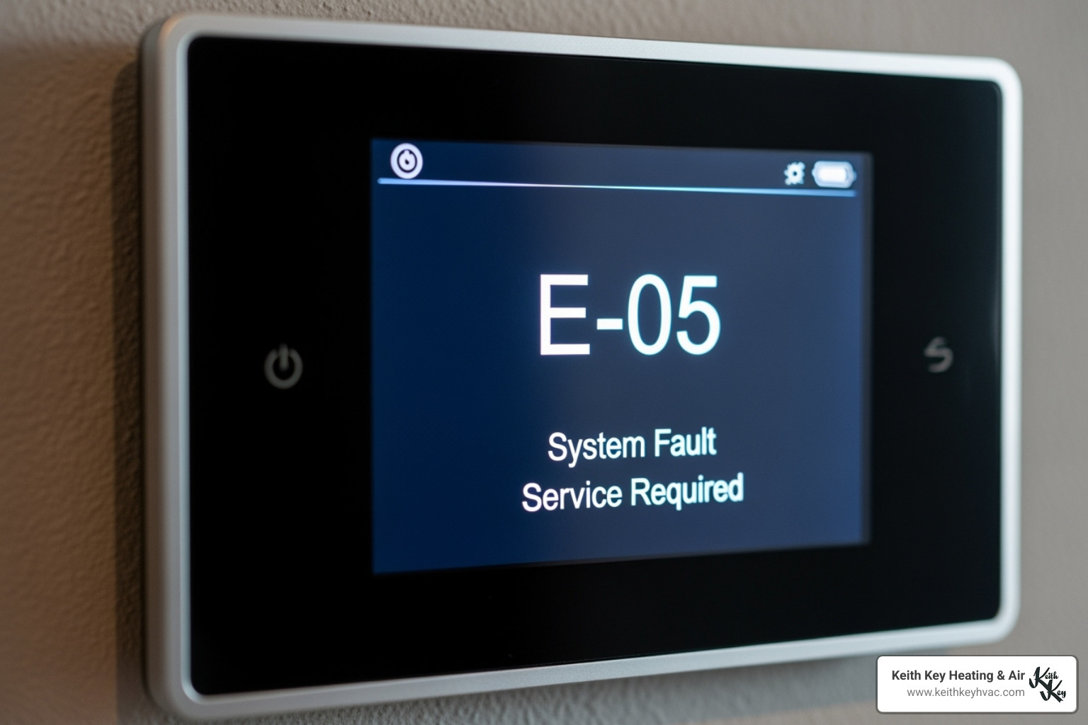 A thermostat displaying an error message - 24 hour HVAC service A thermostat displaying an error message - 24 hour HVAC service