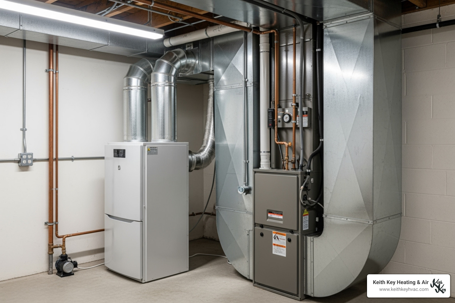 whole-house dehumidifier unit installed neatly with an HVAC system - dehumidifier service wakulla county