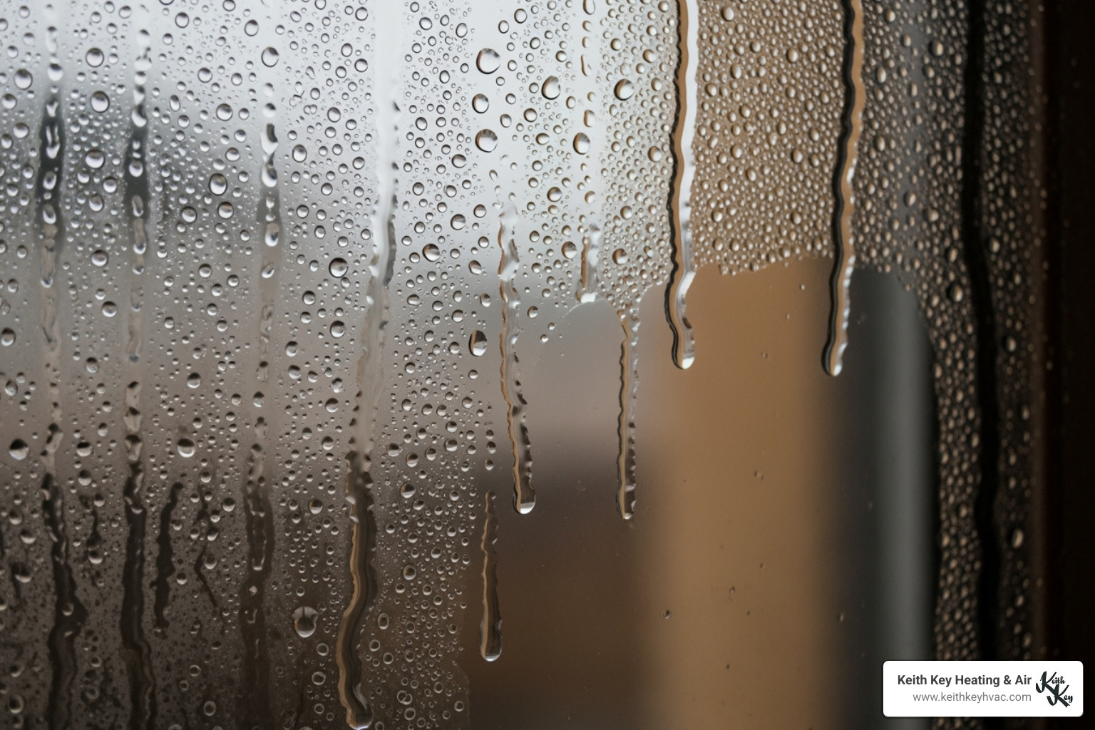 condensation dripping down a window pane - dehumidifier service wakulla county