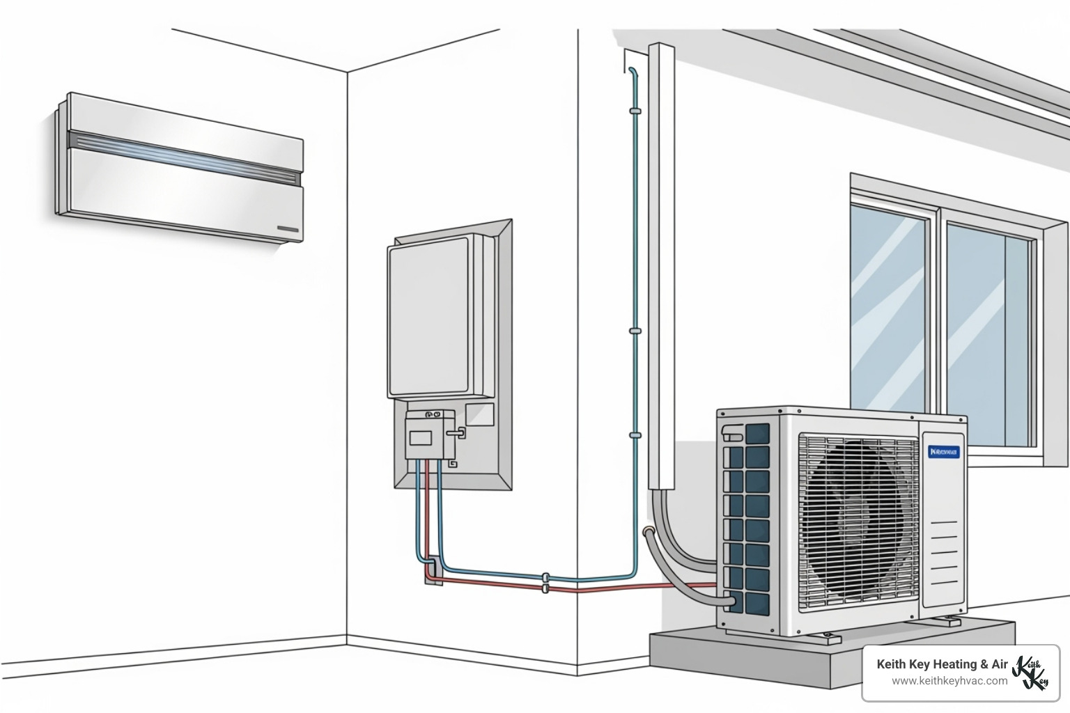 diagram labeling the parts of a ductless system - energy efficient ductless units tallahassee