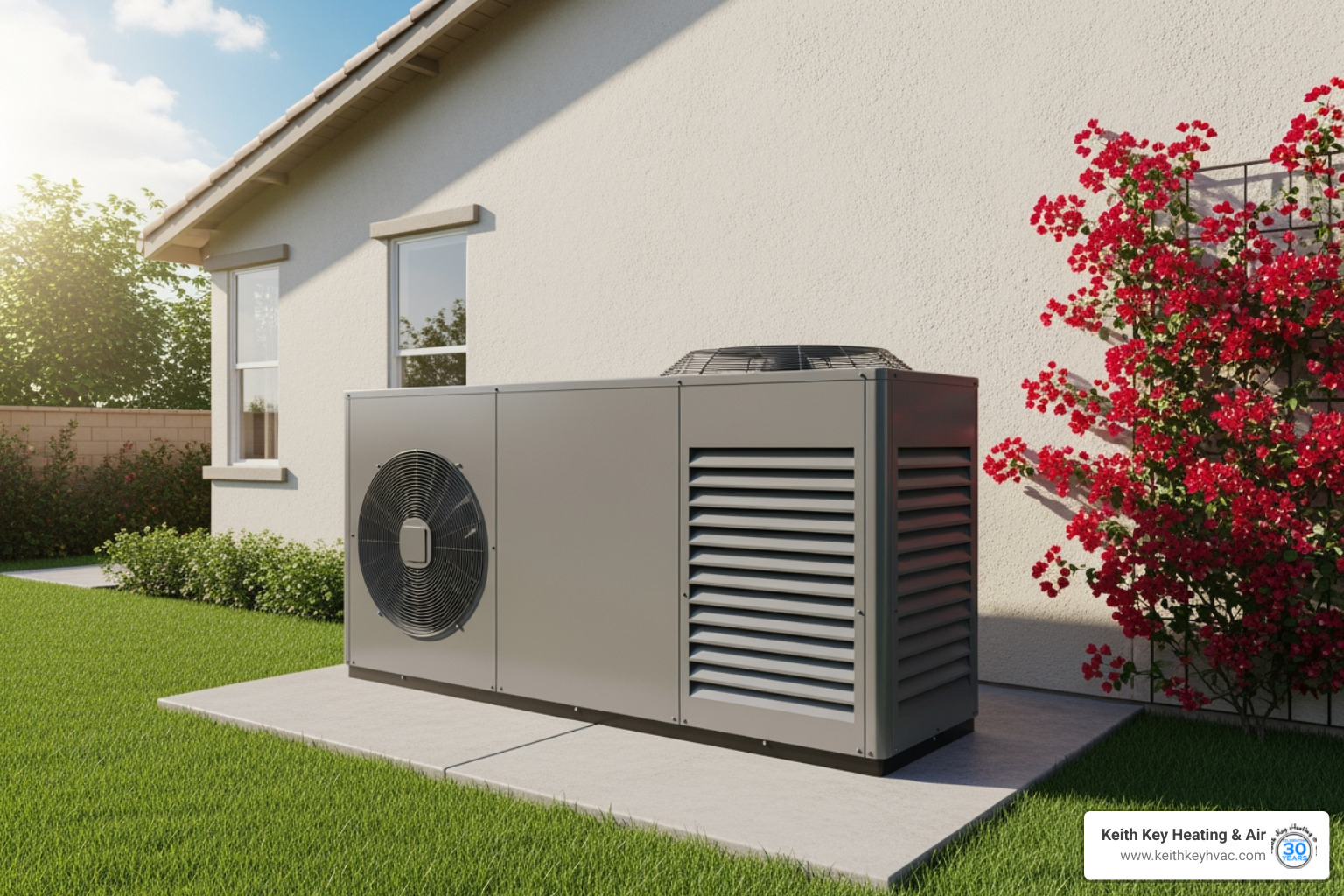Infographic showing how a heat pump moves heat from outside to inside during winter heating mode and reverses the process during summer cooling mode, using a refrigerant cycle with labeled components including outdoor unit, indoor unit, compressor, evaporator coil, and condenser coil - heat pump installation wakulla county