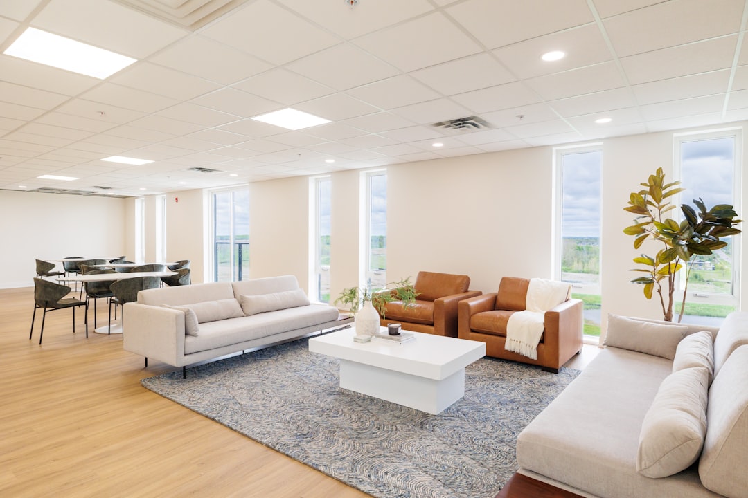 Comfortable office space with modern design - commercial heat pump installation leon county