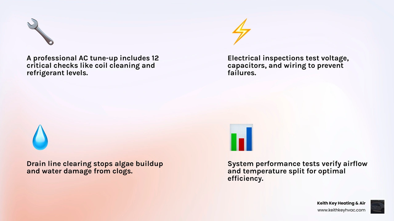 Infographic showing the 12-point AC tune-up checklist with long-term benefits for homeowners - ac tune up checklist what Infographic showing the 12-point AC tune-up checklist with long-term benefits for homeowners - ac tune up checklist what
