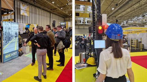logistics, trade show, intralogistex, bear safety, safety lighting, projected markings, automatic warehouse