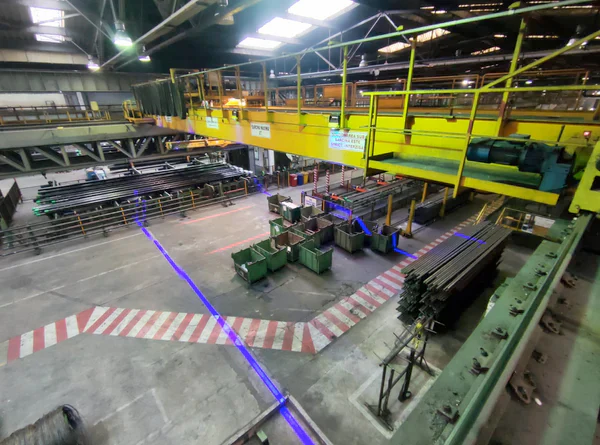 Custom gobo projector installed in manufacturing plant