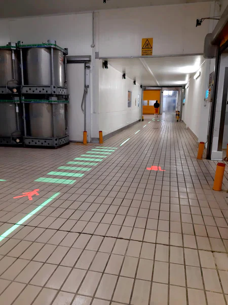 Safety light installation for projected floor signage