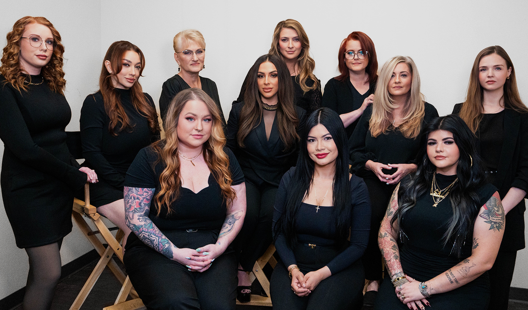 Aesthetic students practicing skincare techniques at The Skin + Makeup Institute