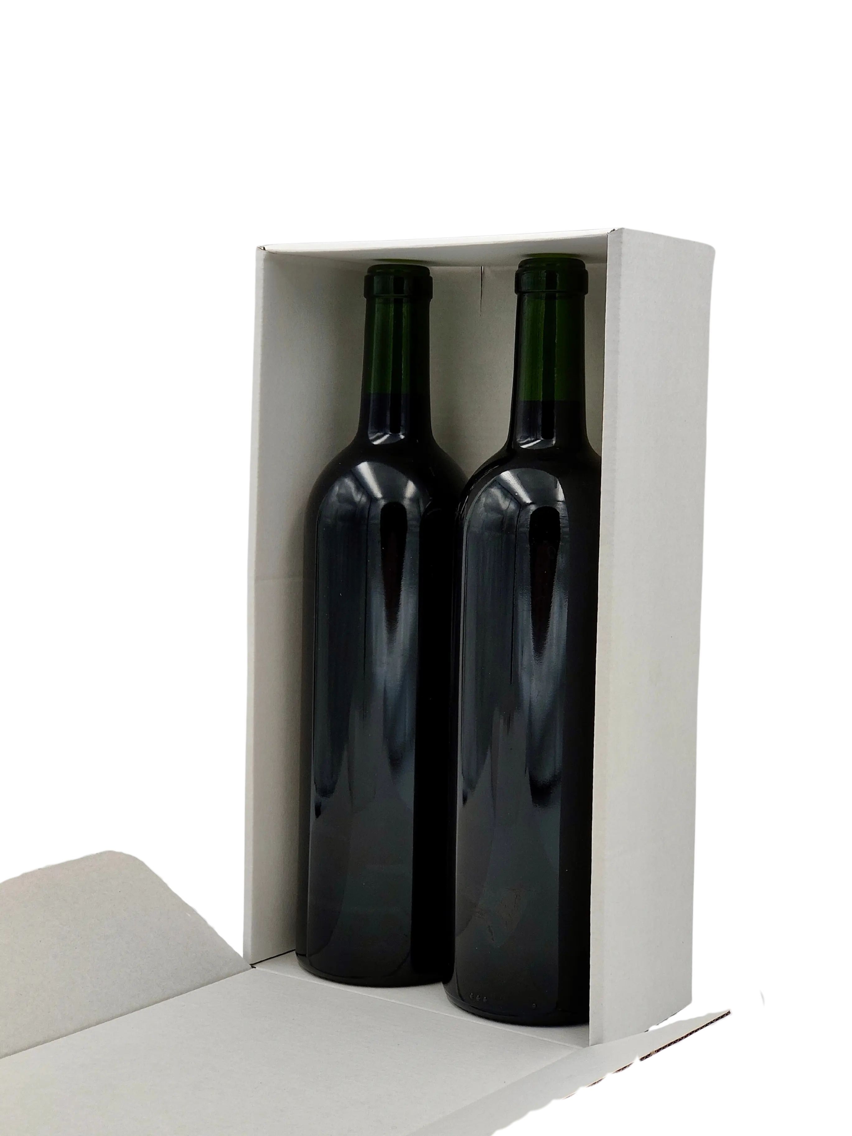 Coffret kraft blanc 2 bouteilles