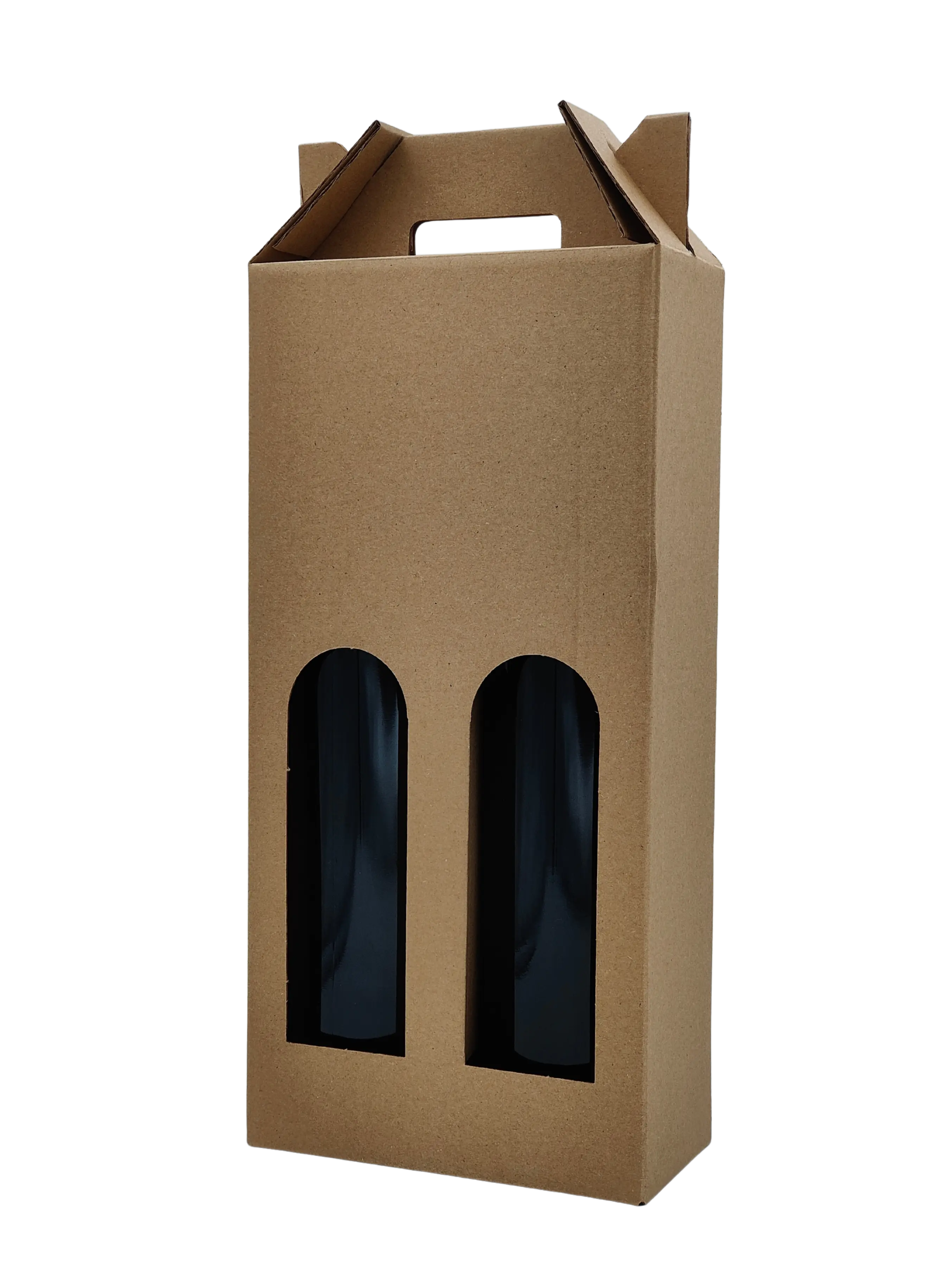 Portable kraft écru 2 bouteilles