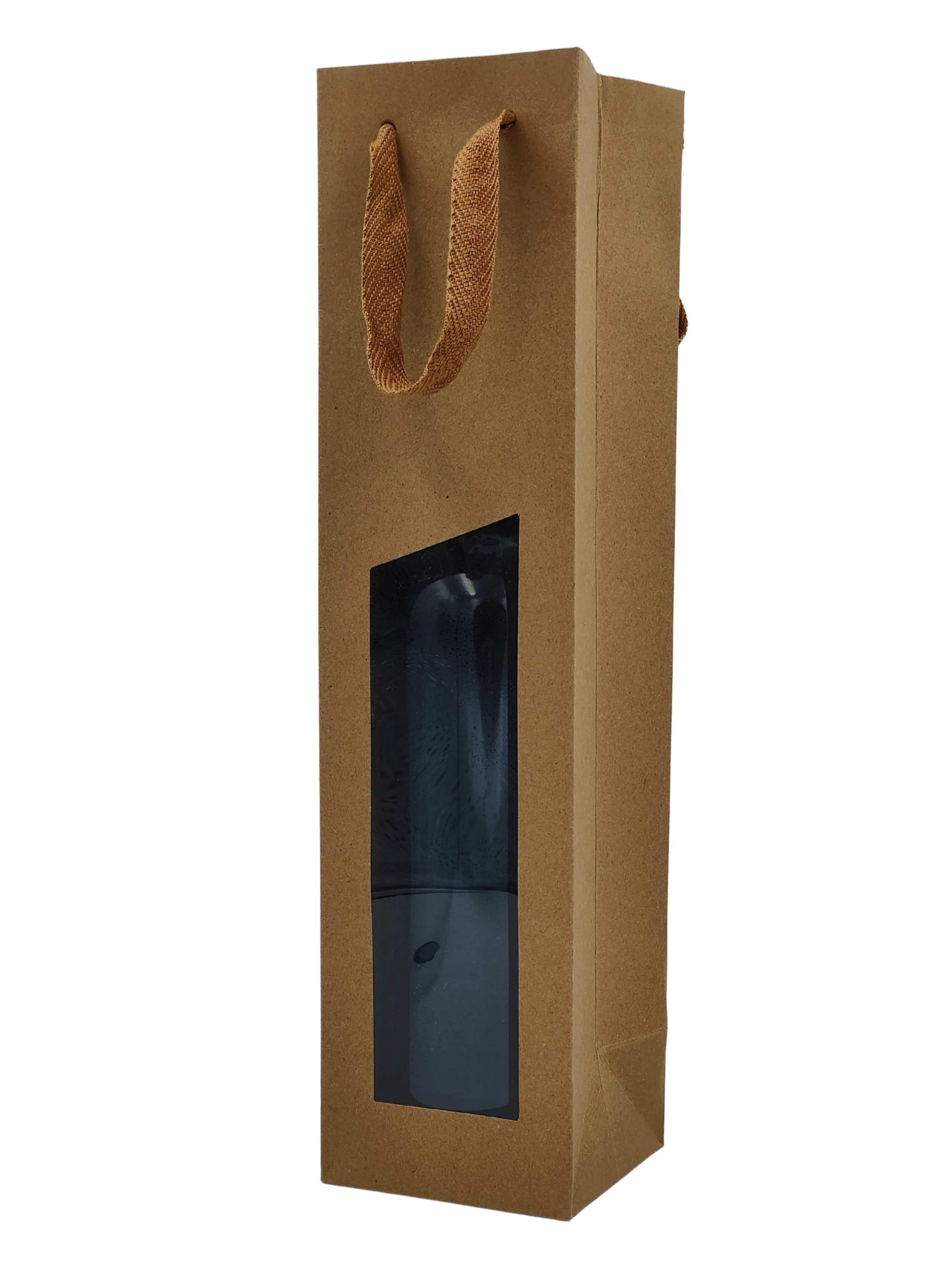 Sac kraft séduction écru avec fenêtre 1 bouteille