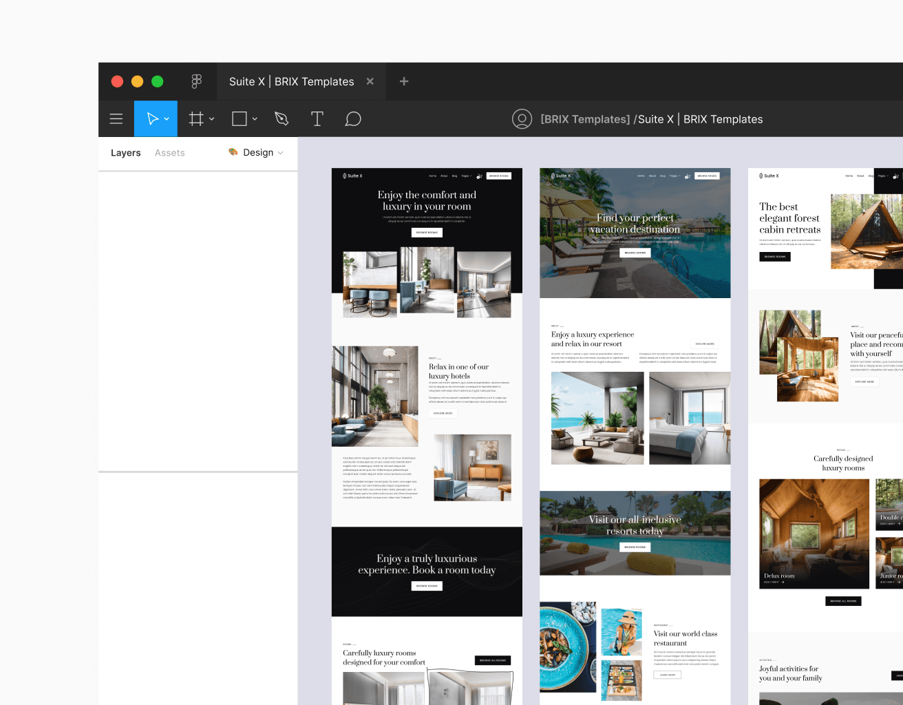 Suite X - Figma File Included - Hotel Webflow Template