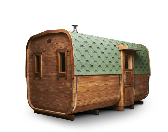 Outdoor sauna. Squre model.