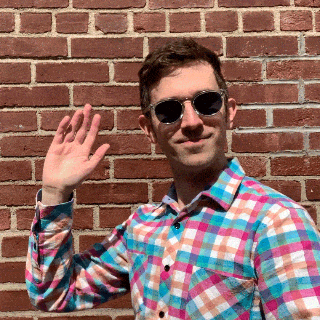 Team member waving GIF
