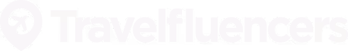 Travelfluencers logo with a location pin and circular arrow icon.