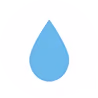 Simple blue water drop icon on a white background.