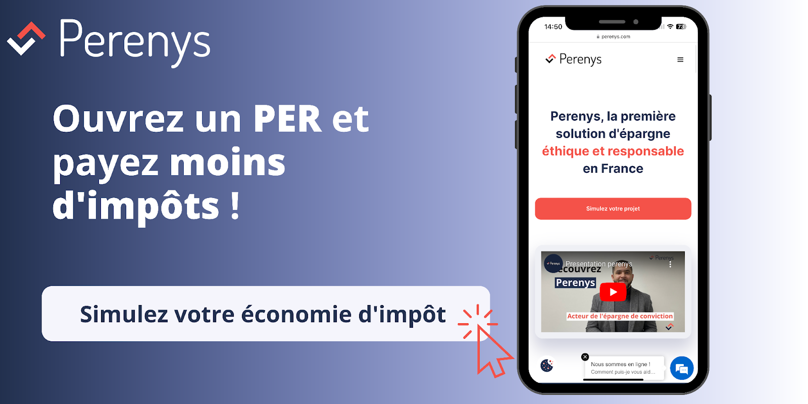 Simulation économie d'impôts, Simulateur fiscal, PER, payez moins d'impôts, défiscaliser, perenys