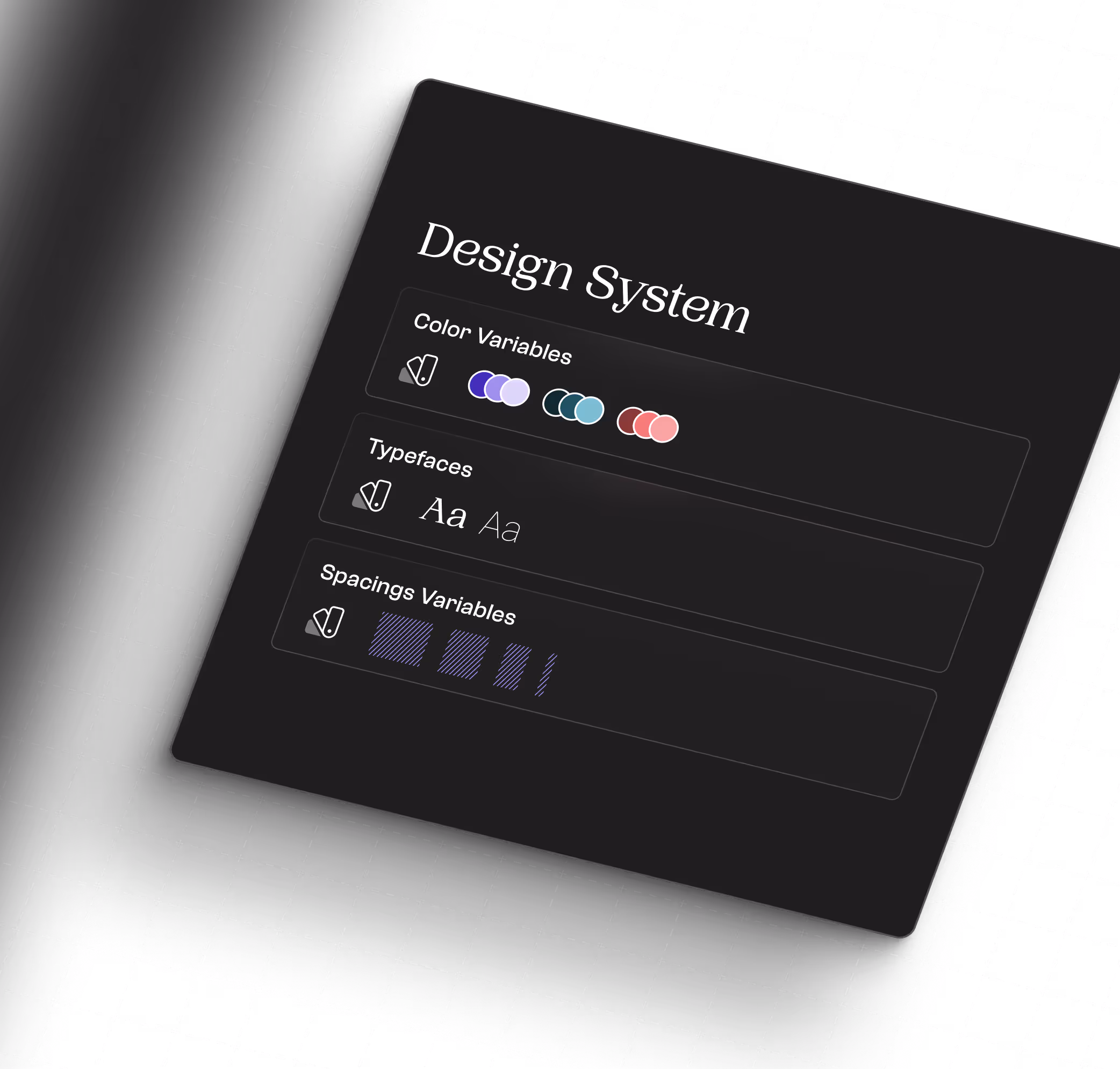 Ein Dashboard, das Design System Einstellungen zeigt