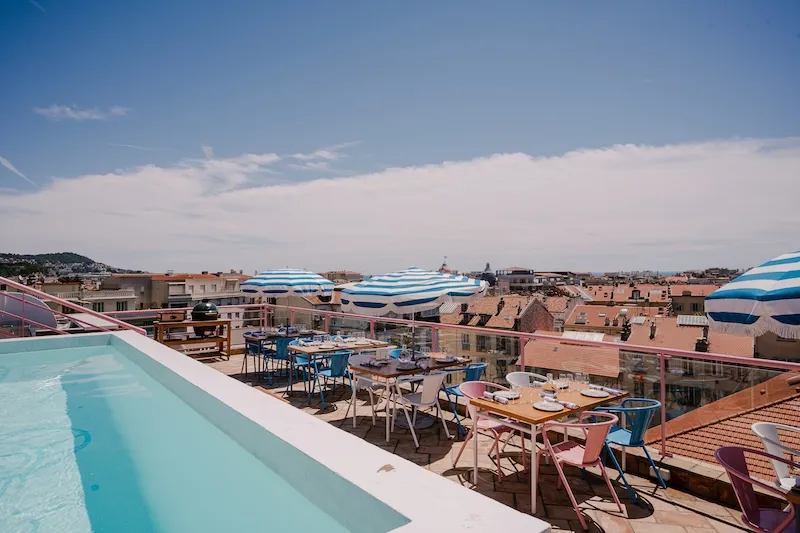 Mediterranean terrace at the Hotel Amour Nice