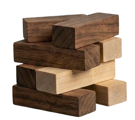 Stapel houten blokken als symbool voor een stevig fundament