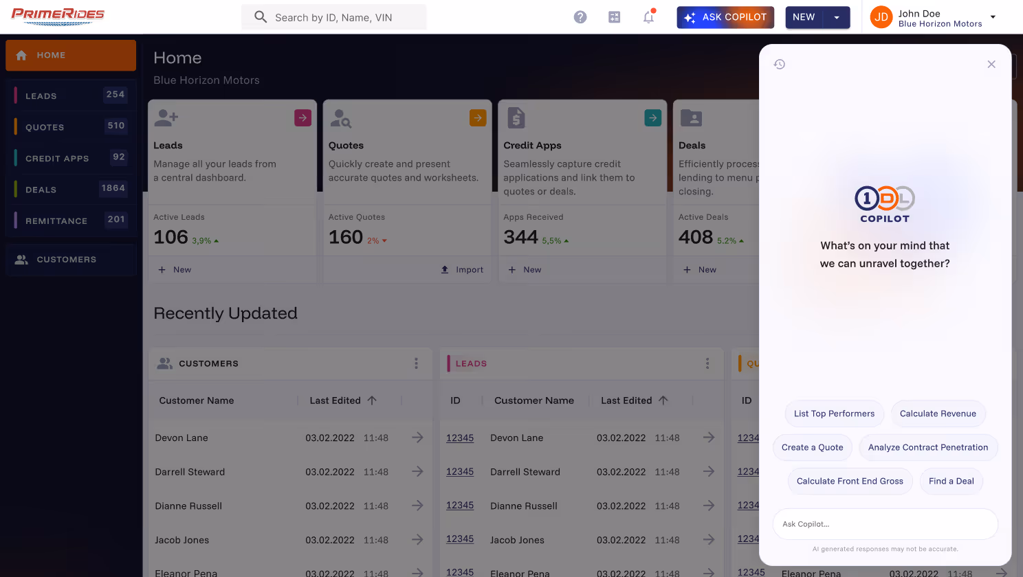 AI assistant for powersports dealerships