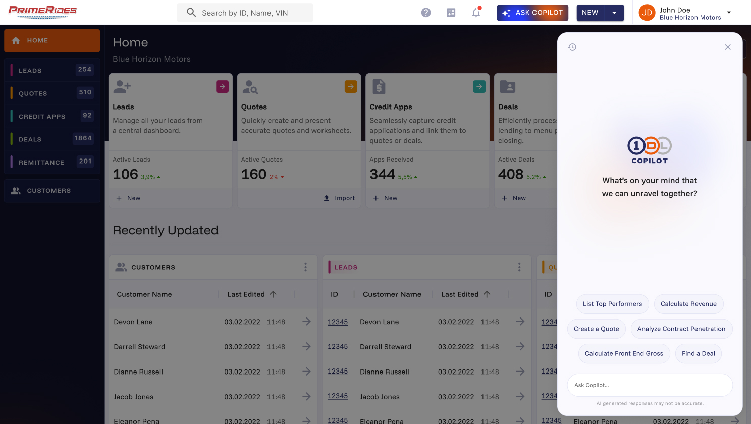 AI assistant for powersports dealerships