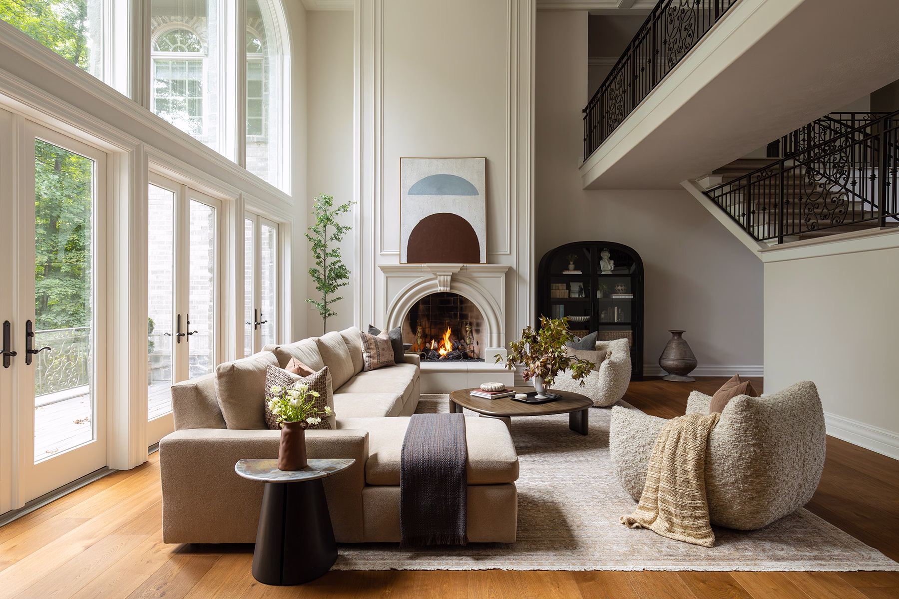 living room remodel with fireplace