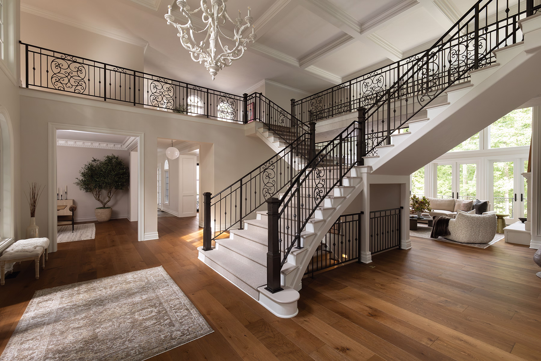 grand staircase, home entry way, remodel in Zionsville, IN