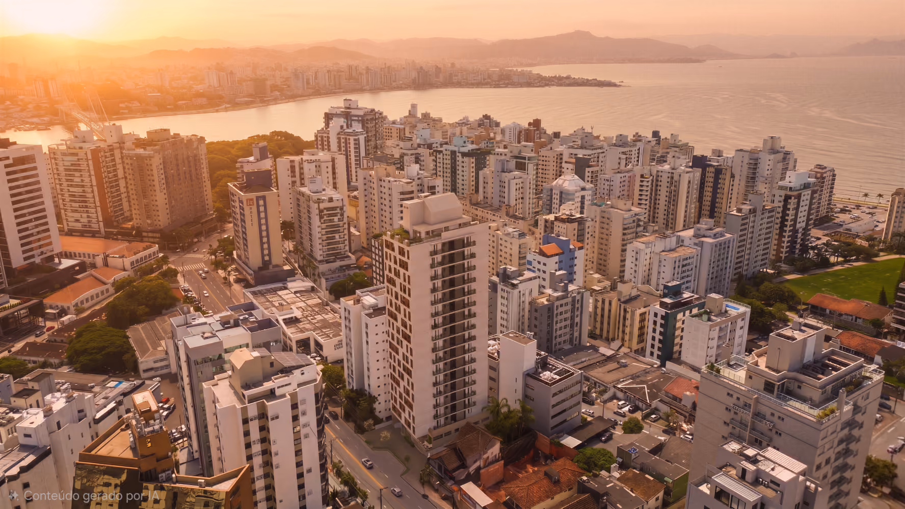 Vista aérea da cidade de Rio Branco com várias prédios residenciais e comerciais próximos ao mar, destacando áreas Bera Mar Norte, Rio Branco e Shopping Beira Mar.