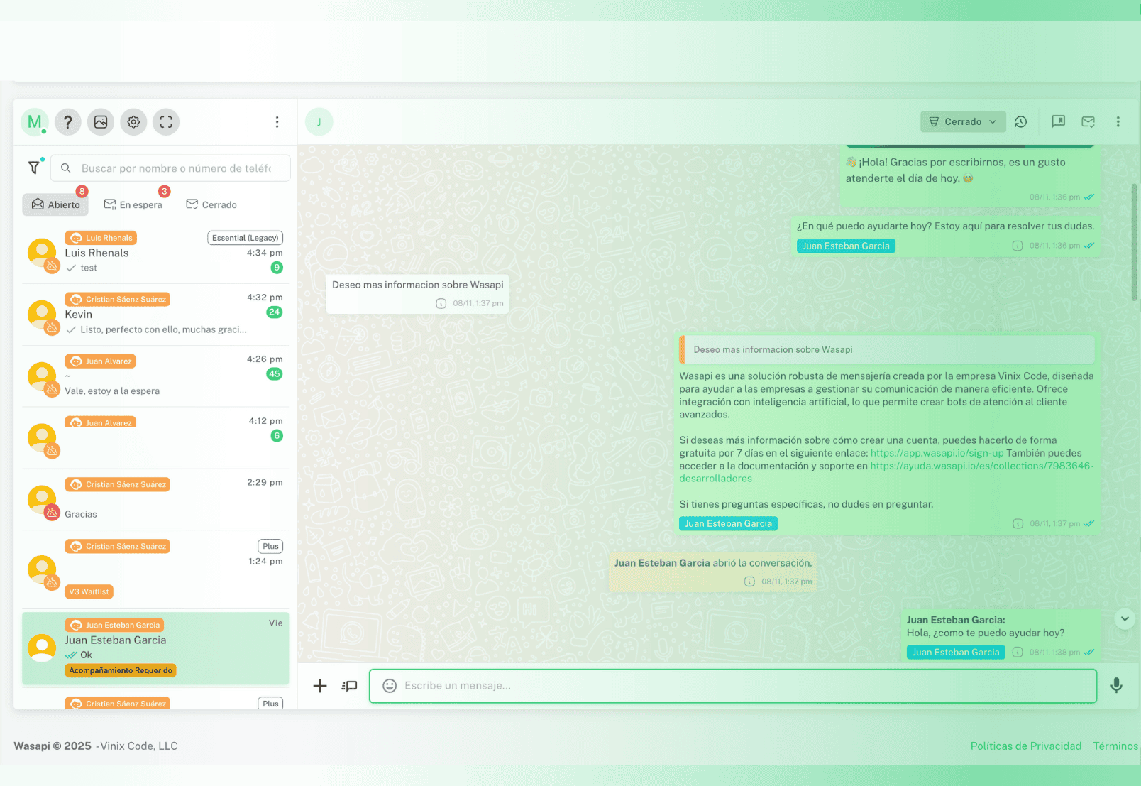Chat de sistema inteligente