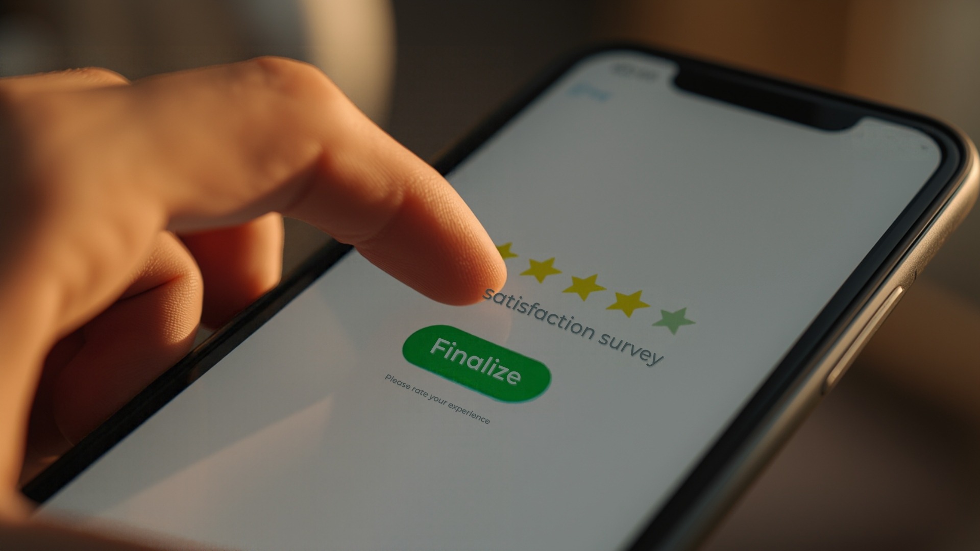 Cliente calificando su experiencia en una encuesta de satisfacción dentro de WhatsApp