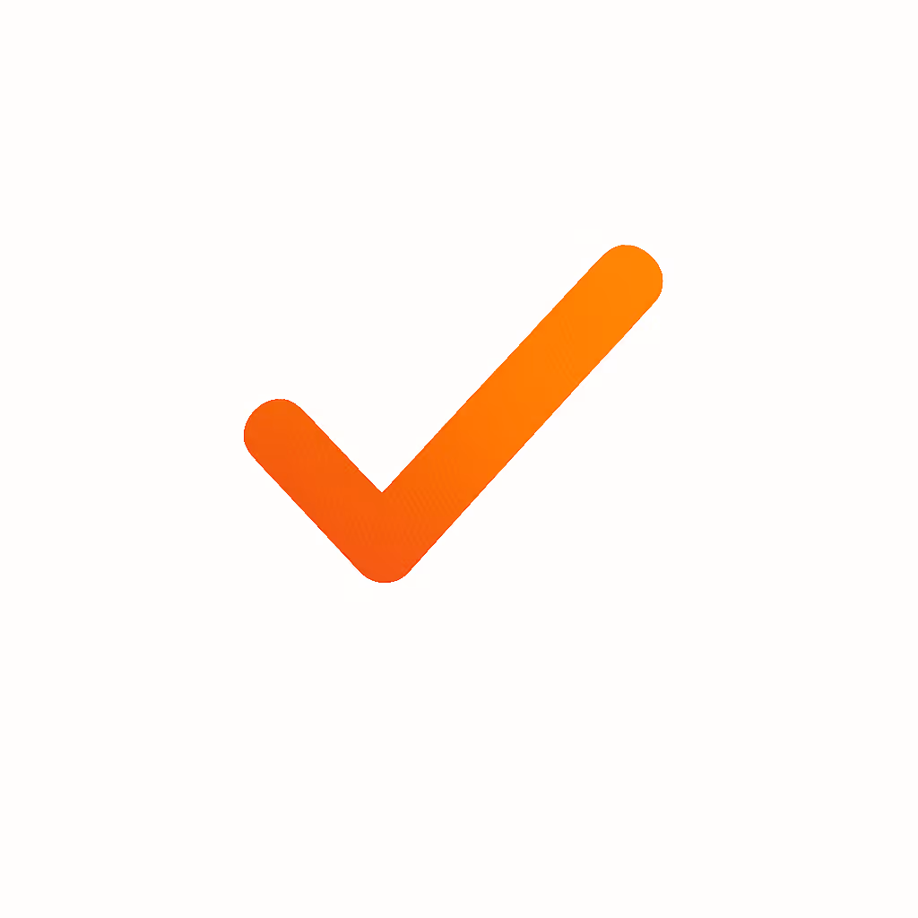 a check mark on a white background