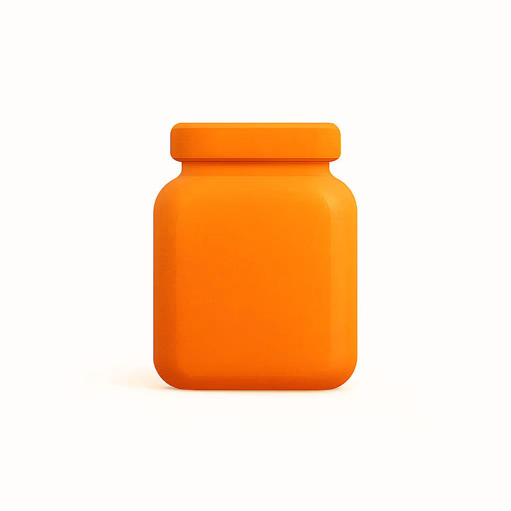 an orange container with a lid