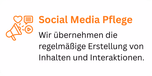 Karte mit dem Titel Social Media Pflege