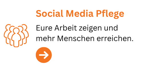 Karte mit dem Titel Social Media Pflege