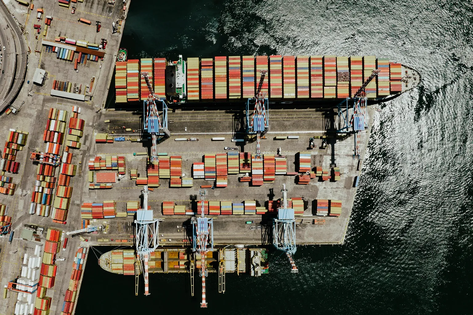 Specialized freight at a shipping dock