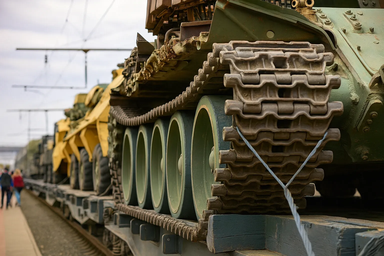Tank being transported