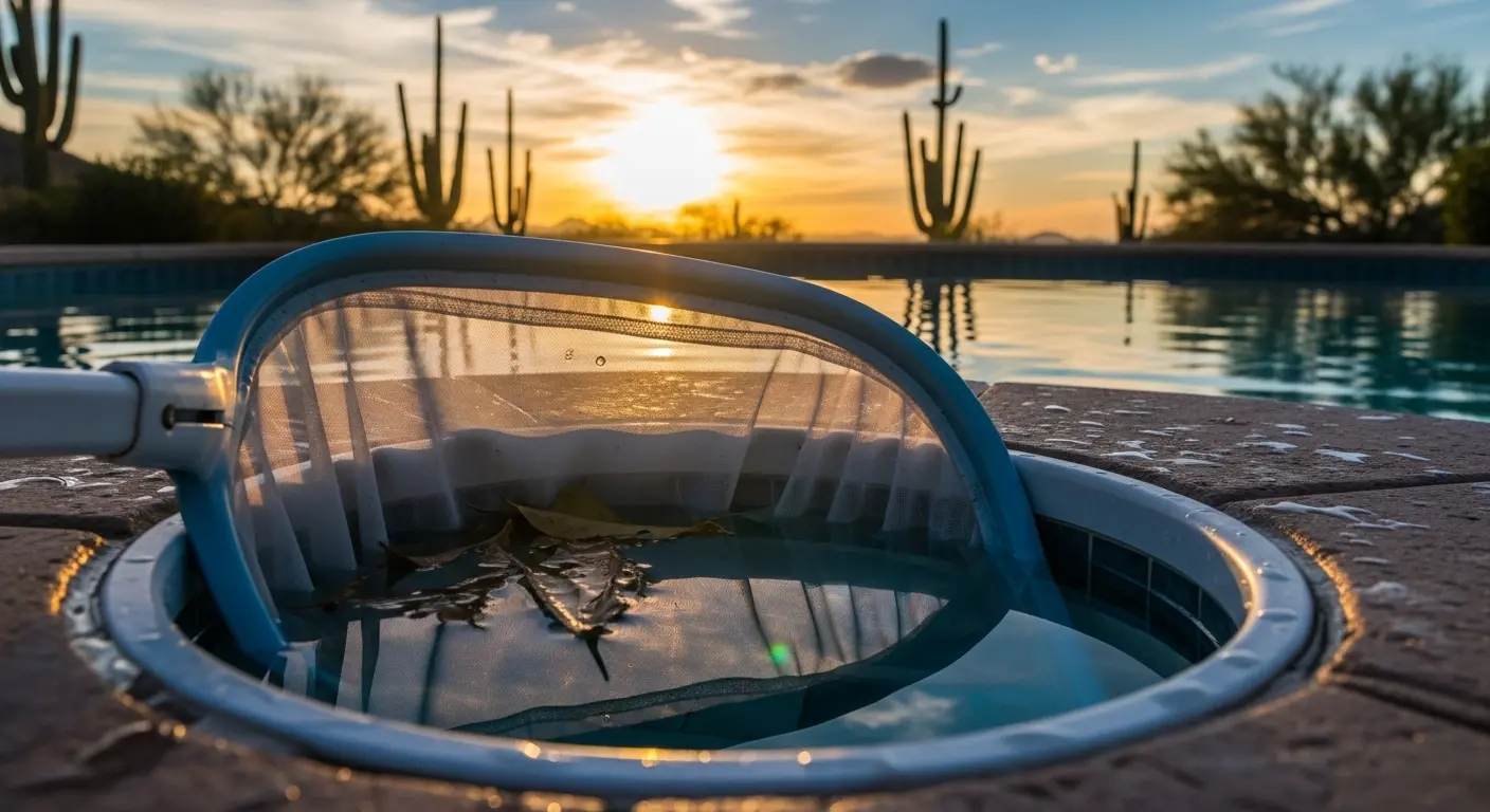 Skimmer line leak repair in Yuma, AZ. Reliable pool service