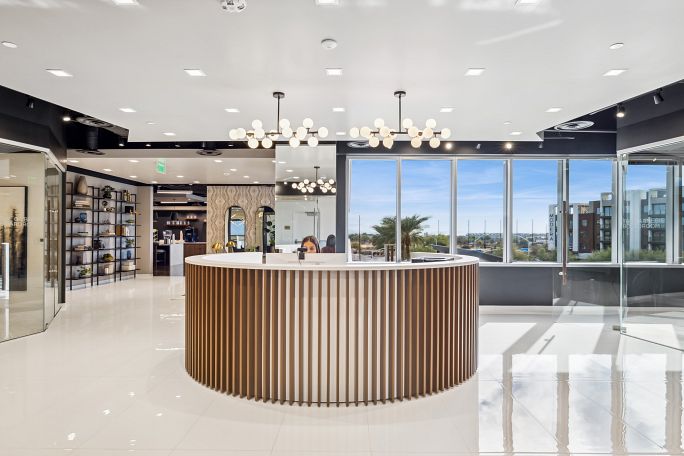 reception desk and greeting area