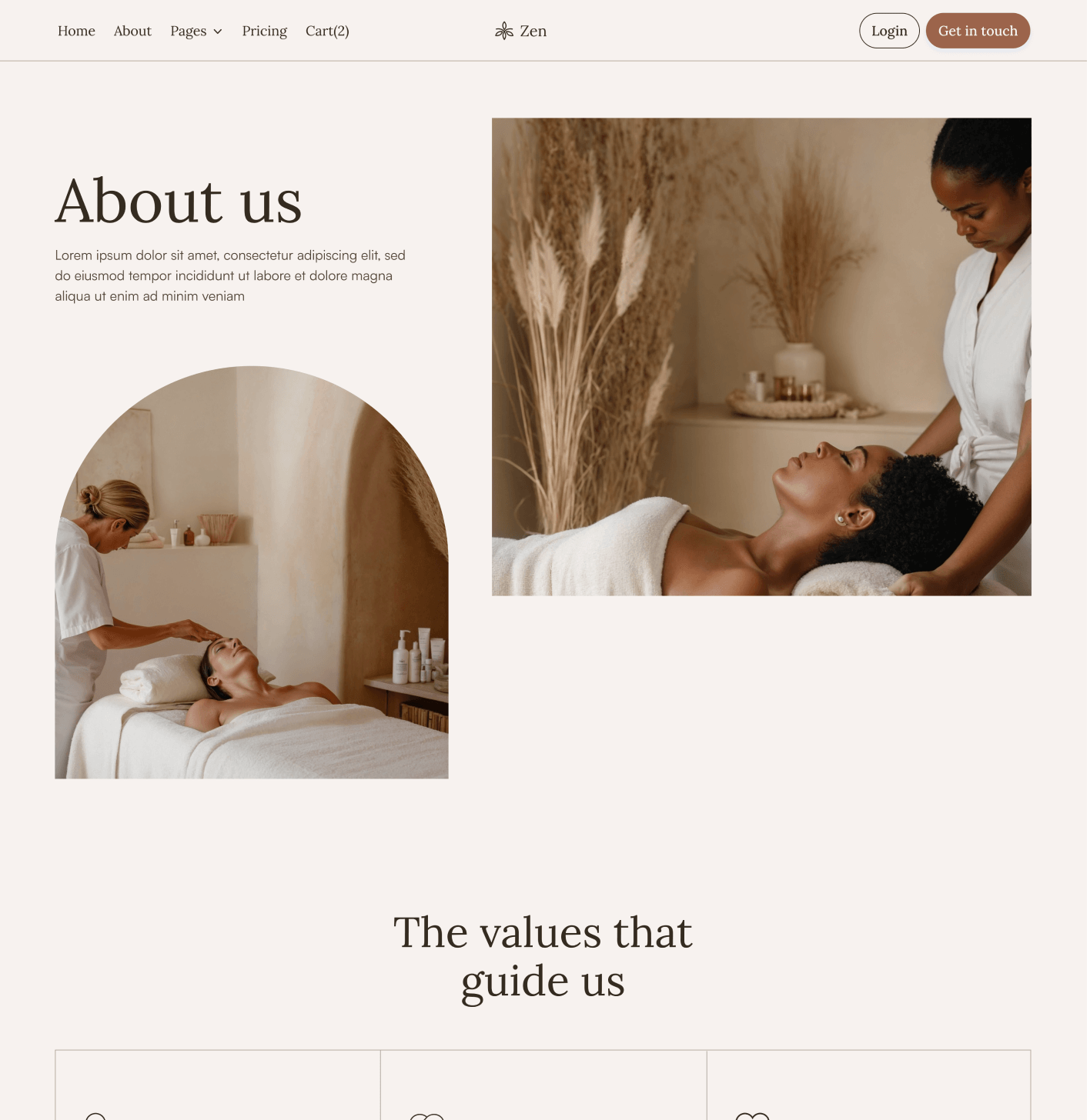 Zen - About Page - Zen Spa Massage Webflow Template