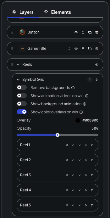 Symbol animation toggle