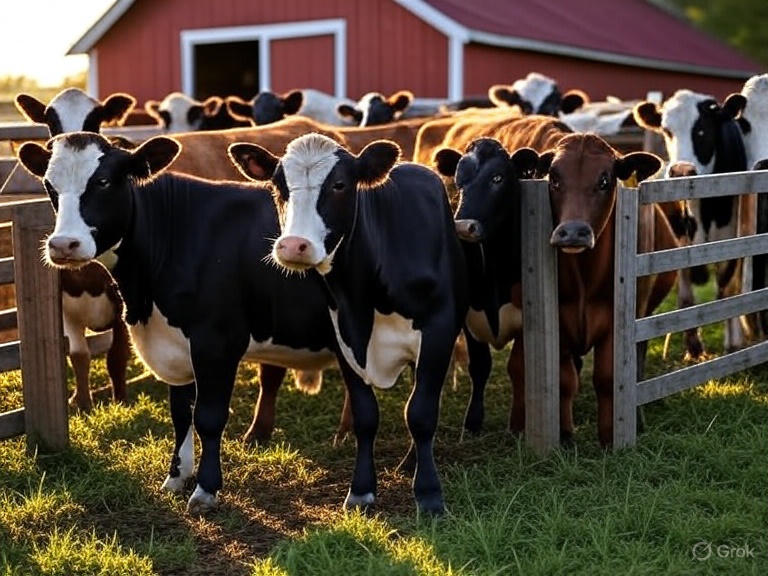 Cattle standing in the pen