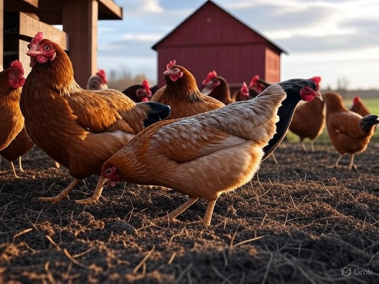 Chickens on the farm
