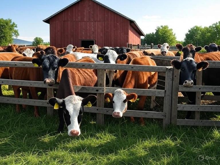 Cattle standing in the pen