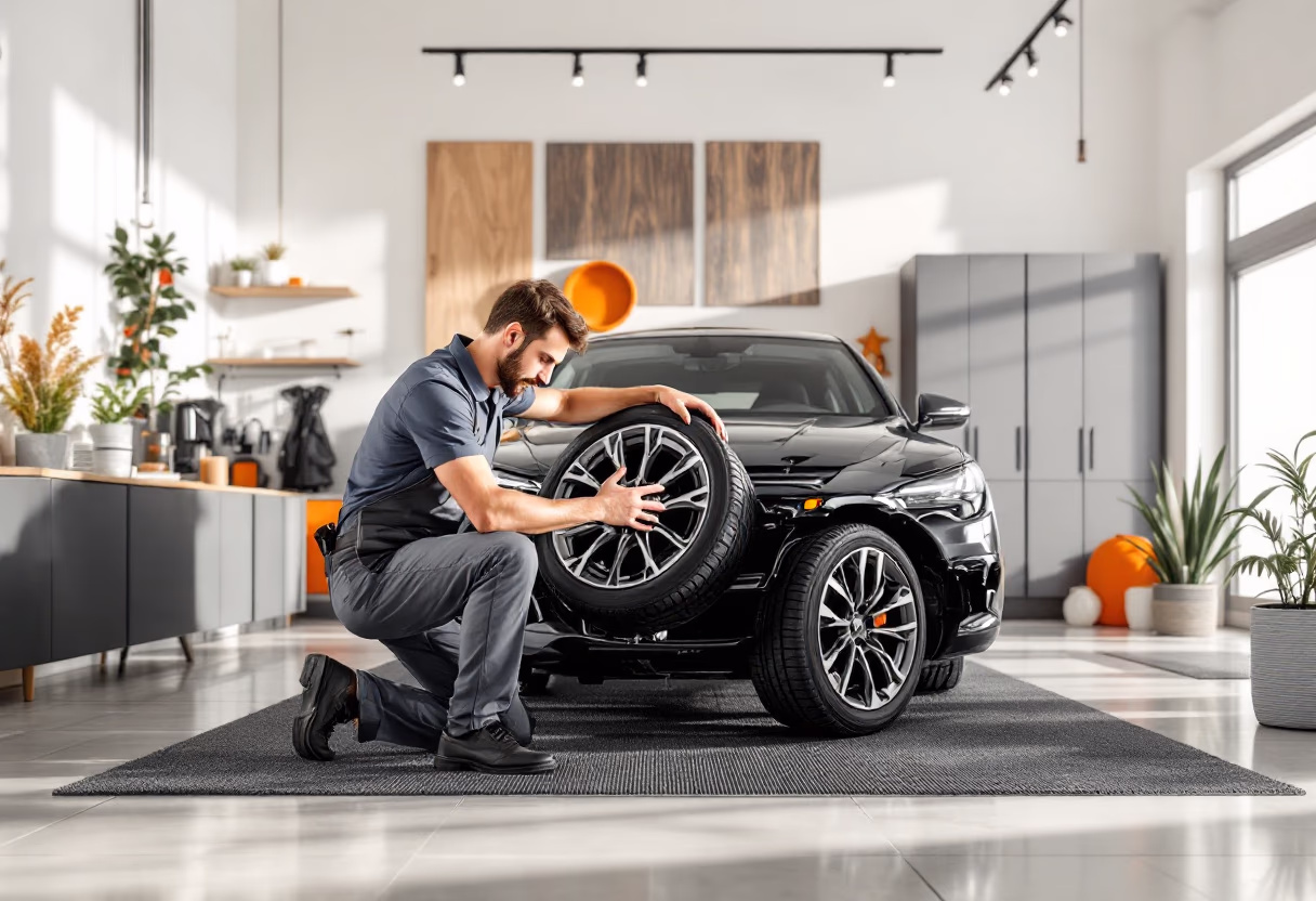 image of car tire rotation service